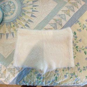 White fuzzy Victoria’s Secret mini shorts